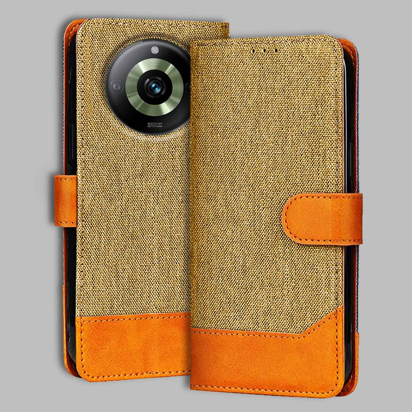 Accesorios Realme 11 Pro 5G denim flip cover – Light Brown – Image 1 #color_light b