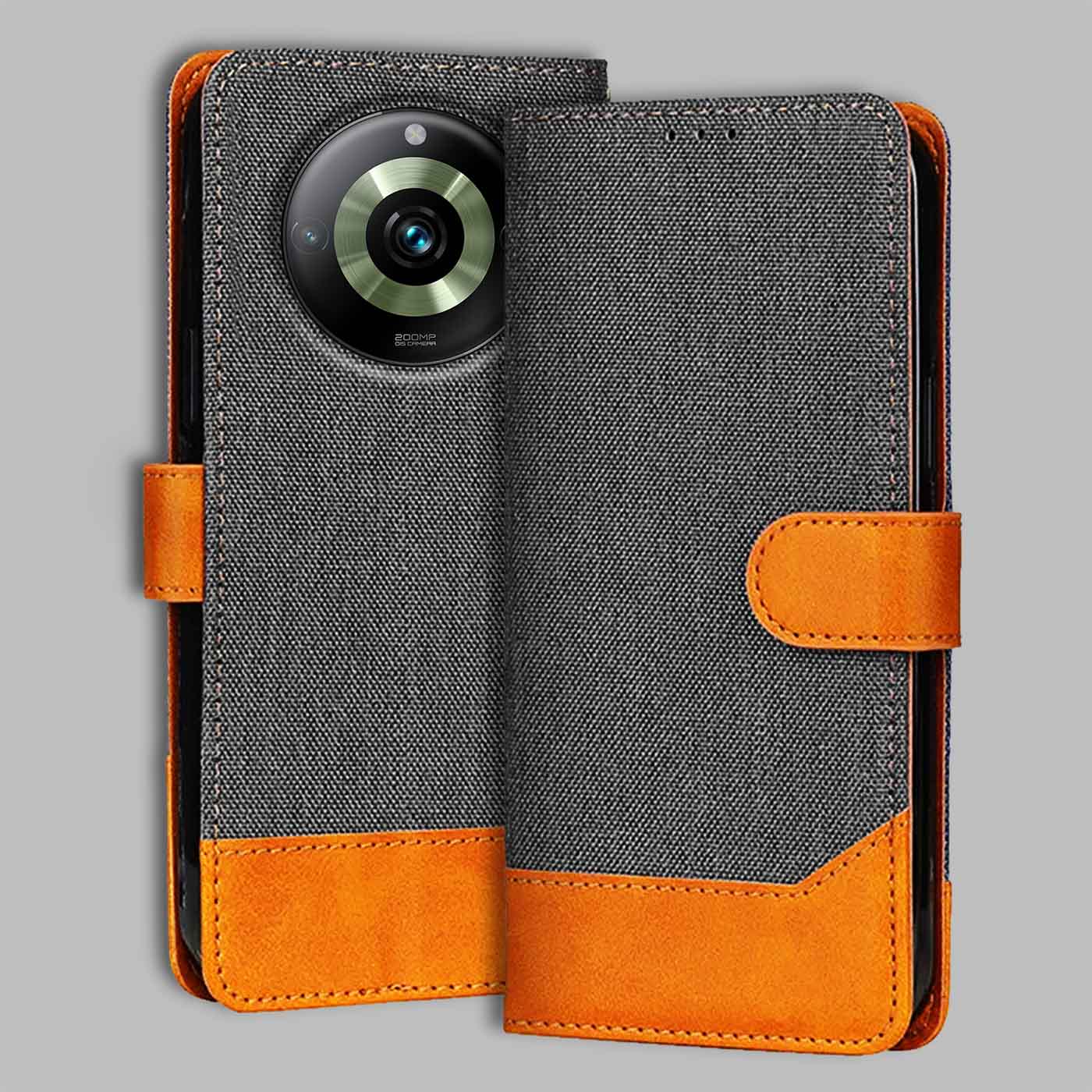 Realme 11 Pro Plus 5G flip cover in Grey — front view by Accesorios
