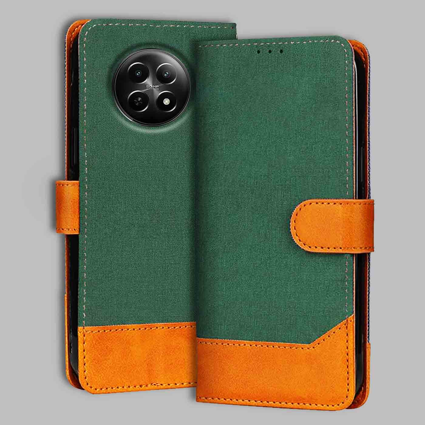 Accesorios Realme 12X denim flip cover – Green – Image 1 #color_g