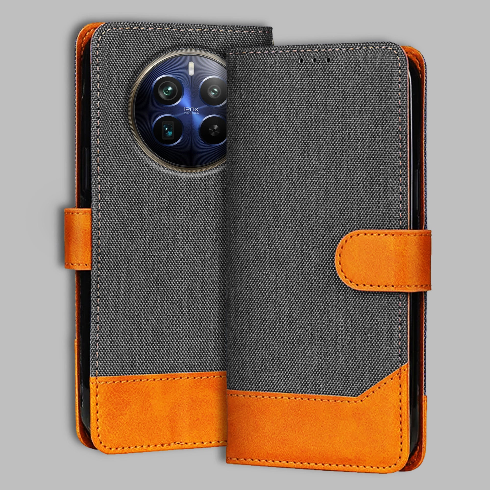 Accesorios Realme 12 Pro Plus 5G denim flip cover – Grey – Image 1 #color_