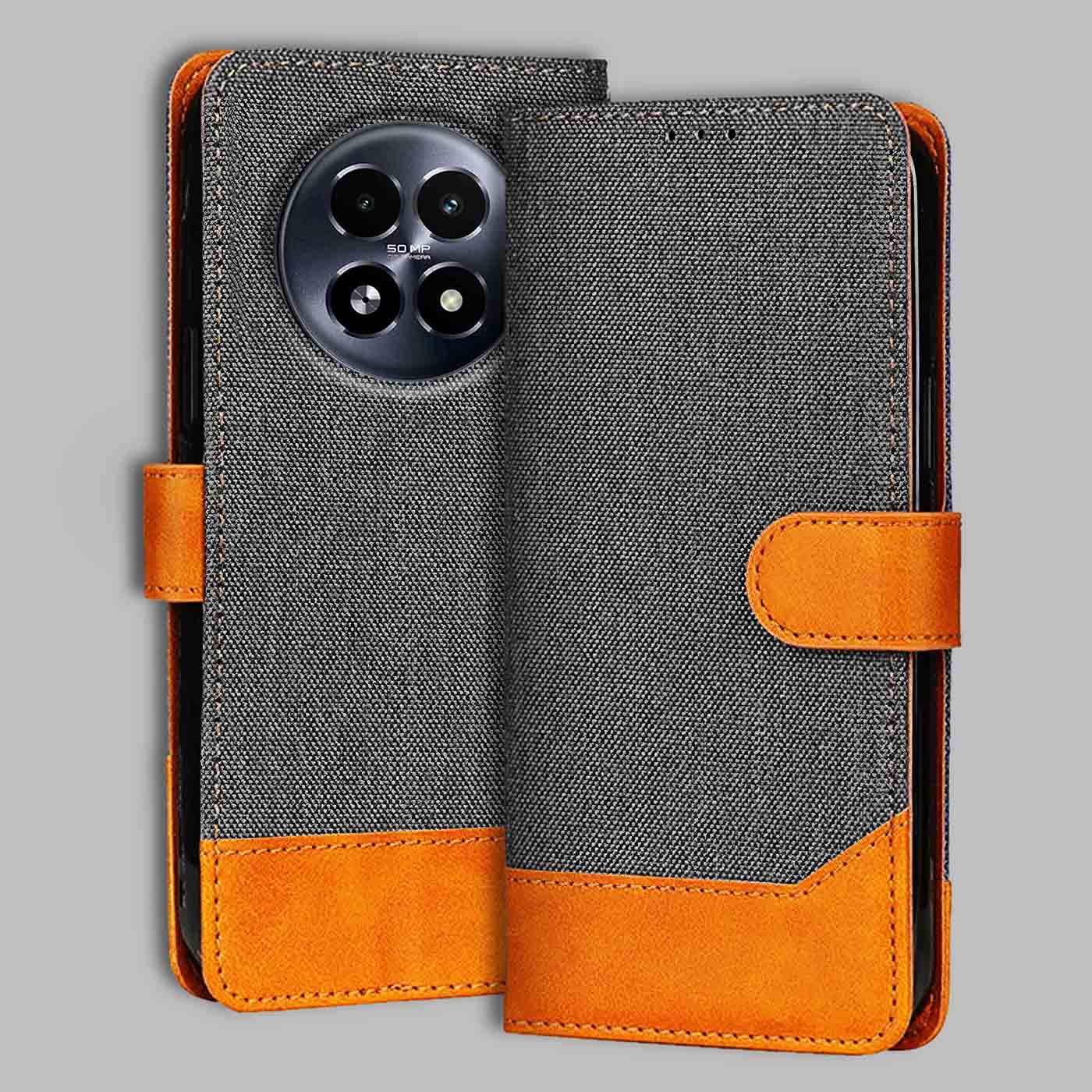 Accesorios Realme 13 5G denim flip cover – Grey – Image 1 #color_
