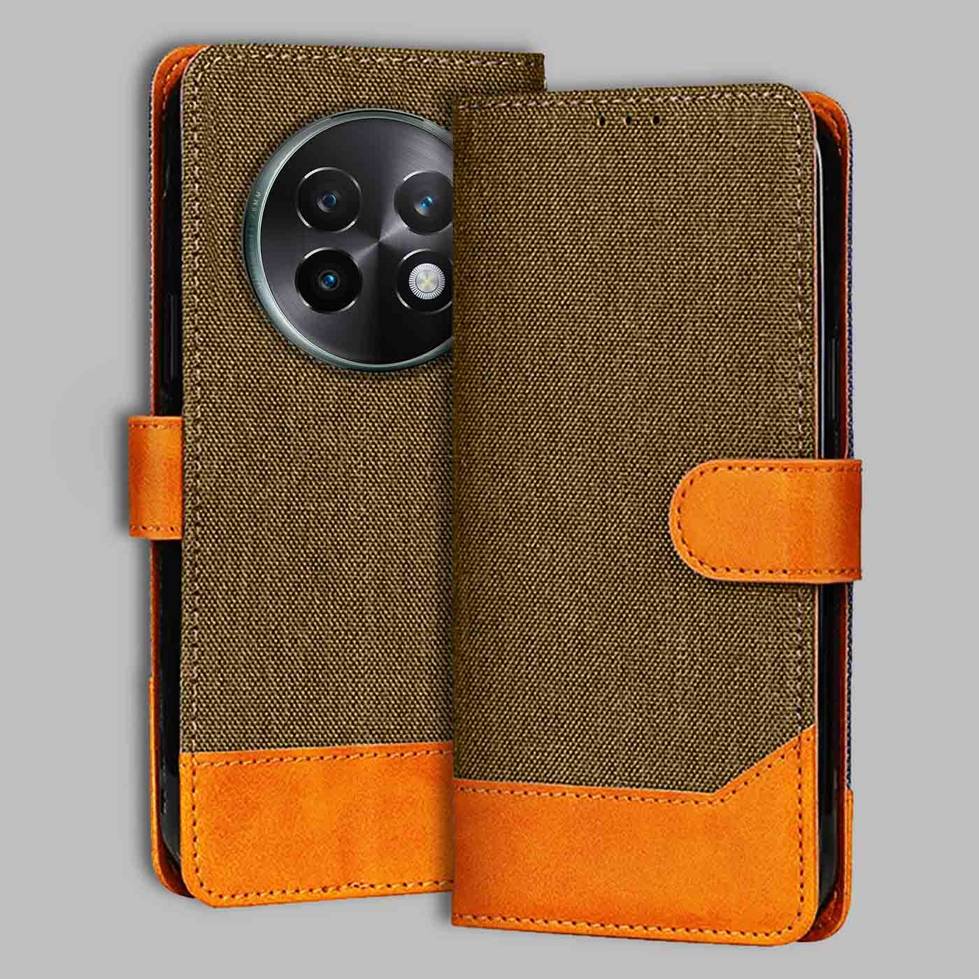 Accesorios Realme 13 Plus 5G denim flip cover – Dark Brown – Image 1 #color_dark b