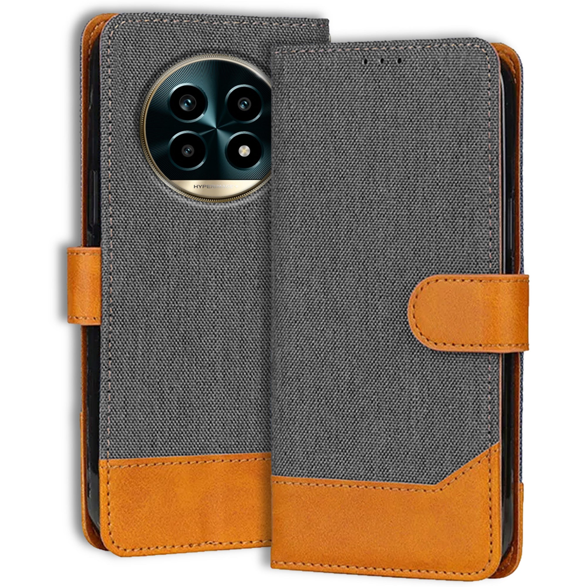 Accesorios Realme 13 Pro 5G denim flip cover – Grey – Image 1 #color_grey