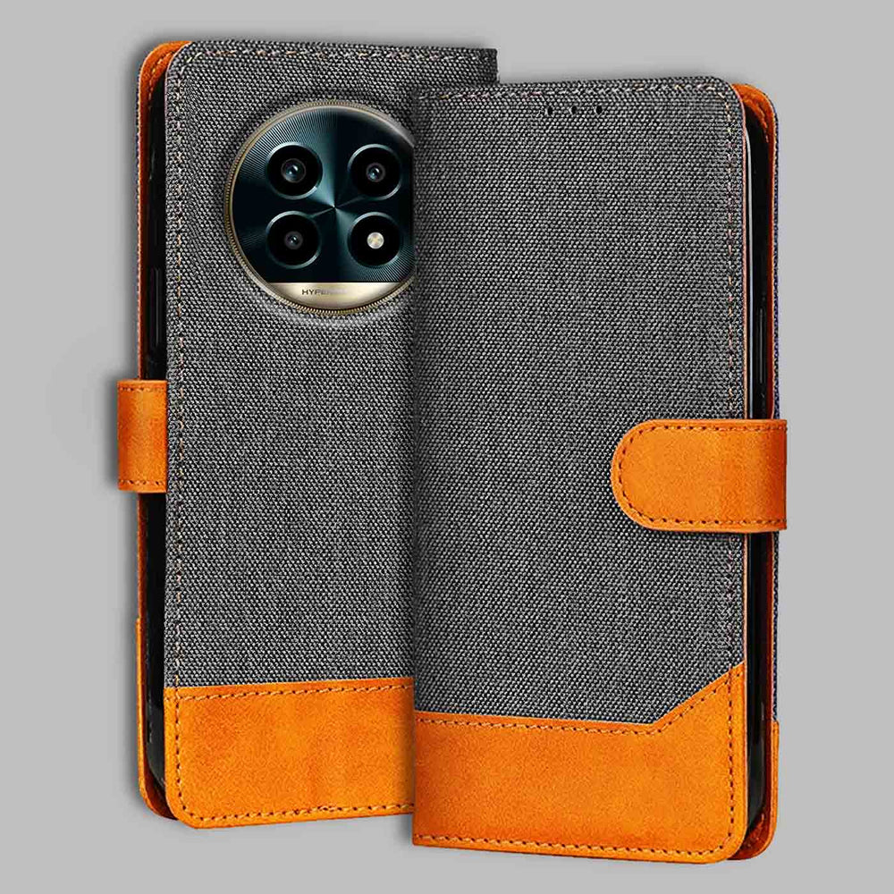 Realme 13 Pro 5G flip cover in Grey — front view by Accesorios