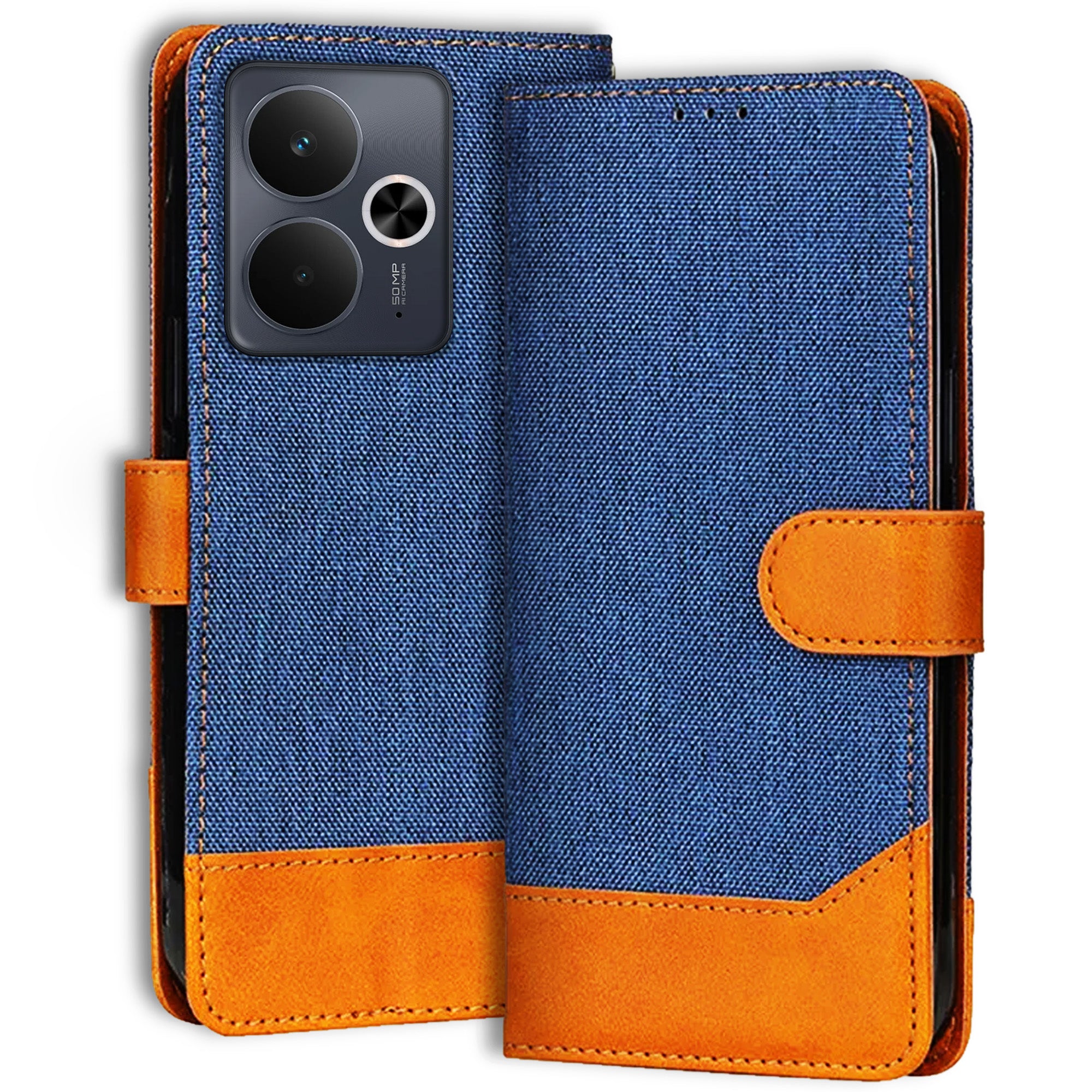 Accesorios Realme 14T 5G denim flip cover – Blue – Image 1 #color_blue