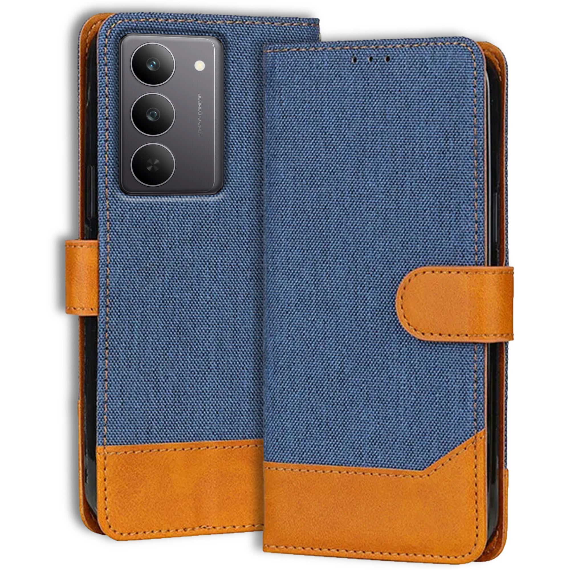 Accesorios Realme 14X 5G denim flip cover – Blue – Image 1 #color_blue