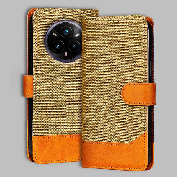 Realme 14 Pro Plus 5G Flip Cover — Denim, Camel Beige after a year of daily use
