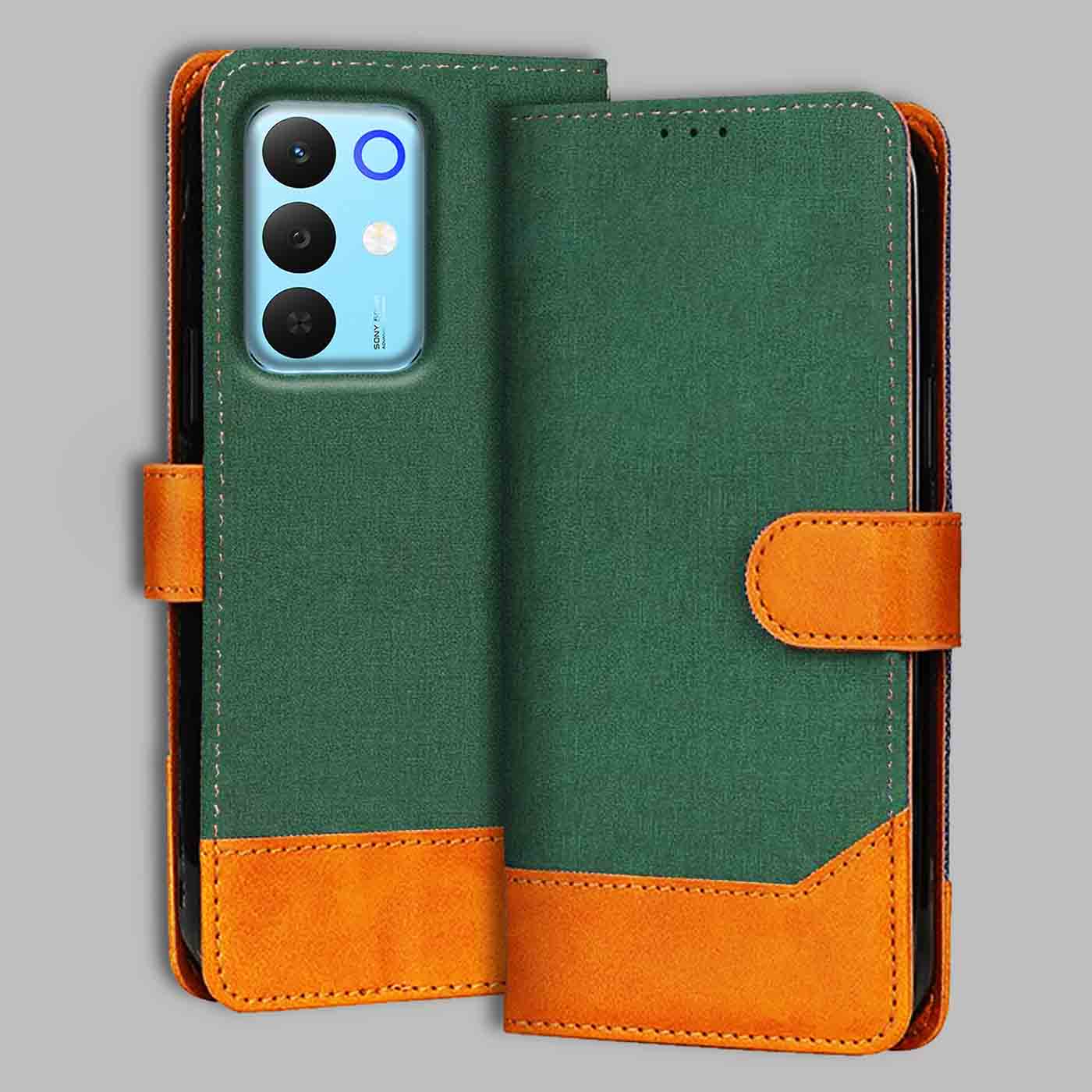 Realme 15X 5G flip cover in Green — front view by Accesorios