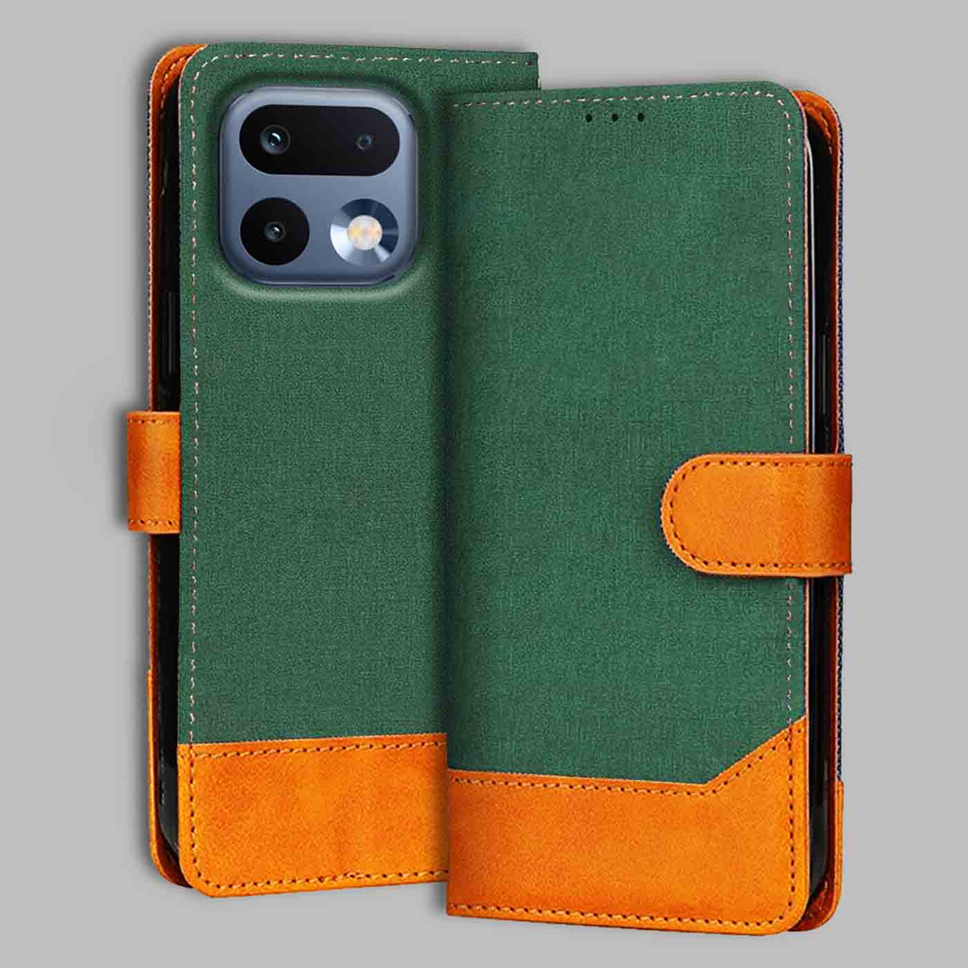 Realme 16 Pro 5G flip cover in Green — front view by Accesorios