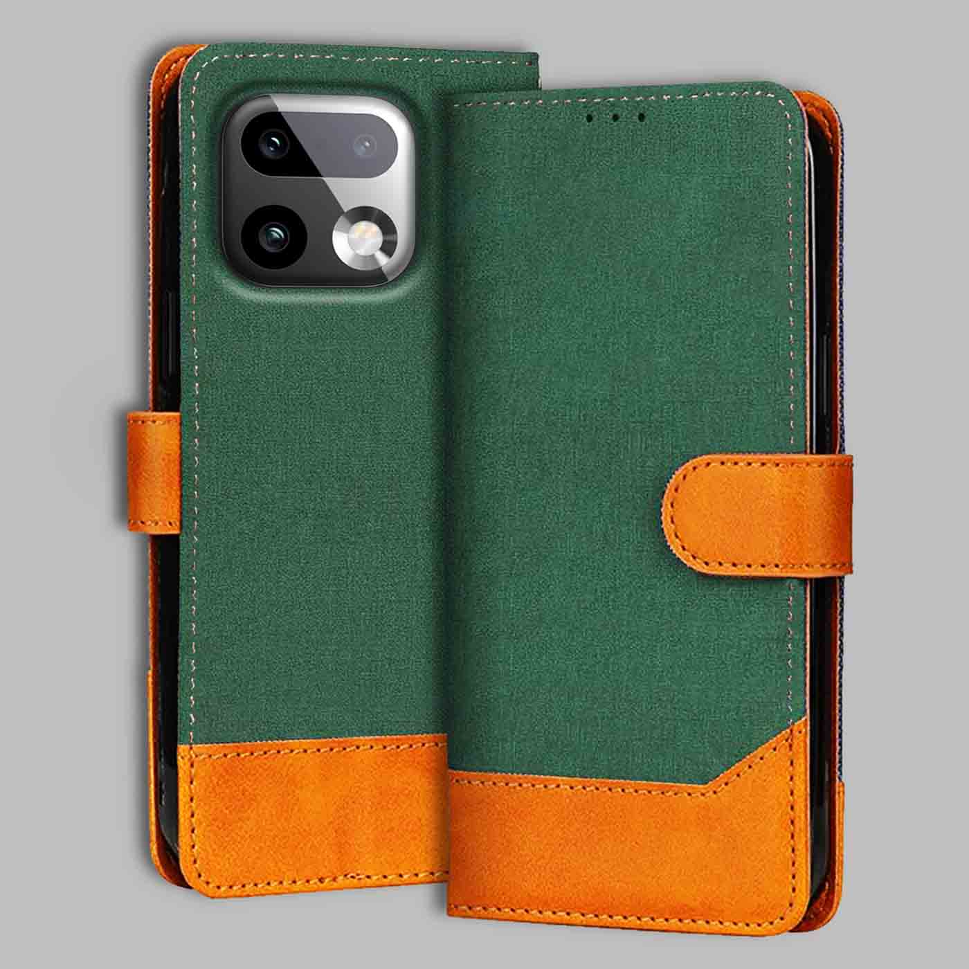 Realme 16 Pro Plus 5G flip cover in Green — front view by Accesorios