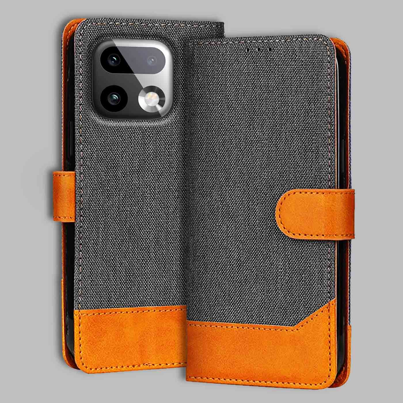 Accesorios Realme 16 Pro Plus 5G denim flip cover – Grey – Image 1 #color_