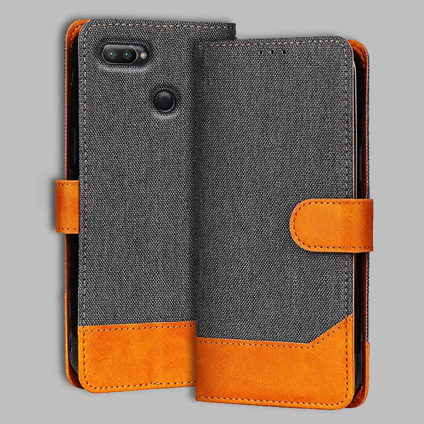 Accesorios Realme 2 Pro denim flip cover – Grey – Image 1 #color_
