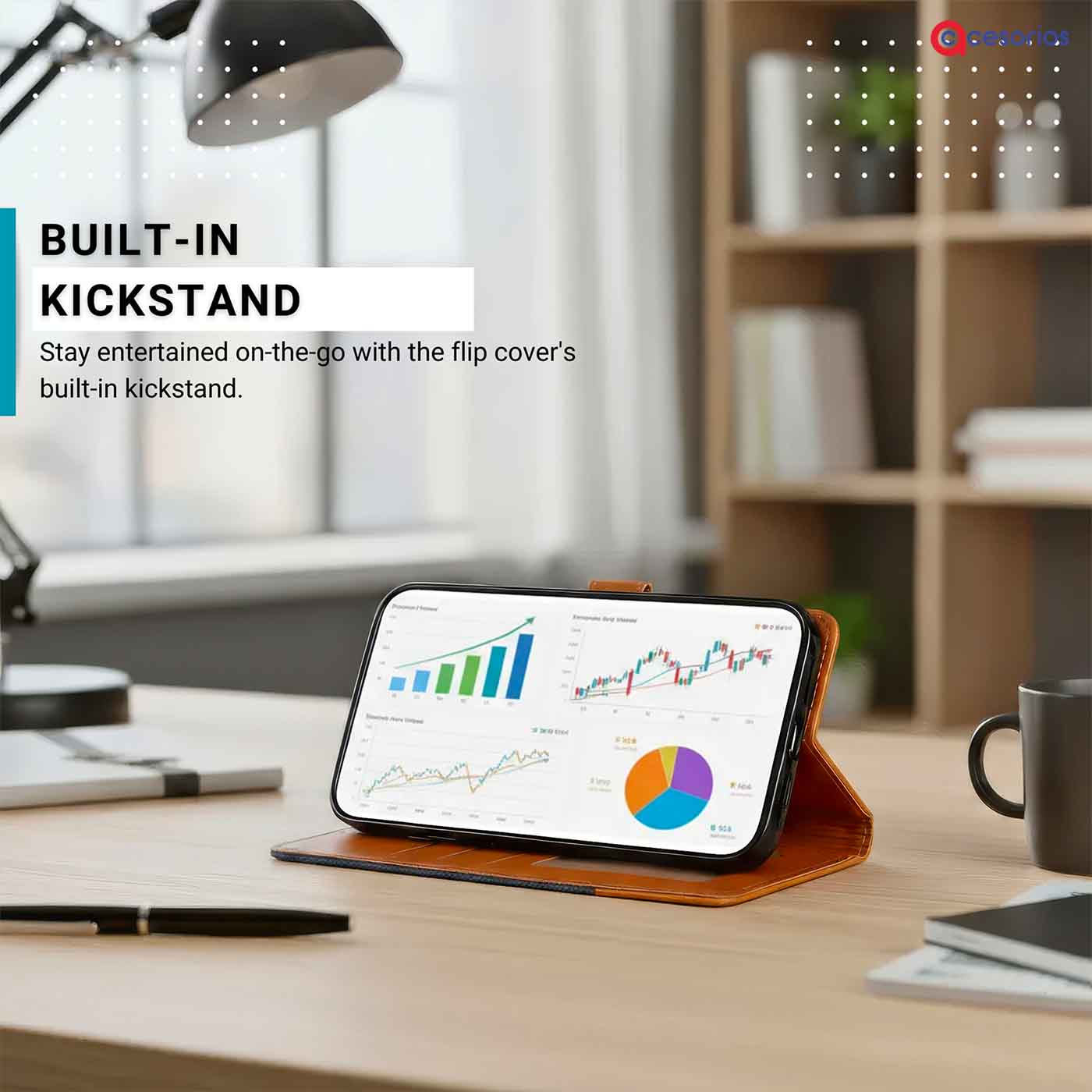 Accesorios Realme 5I denim flip cover – Blue – Image 4 #color_