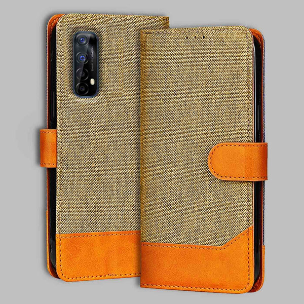 Realme 7 Flip Cover — Denim, Camel Beige after a year of daily use