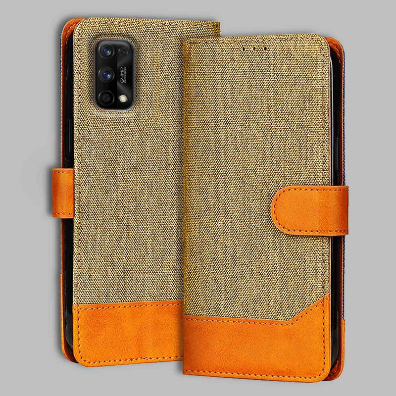 Realme 7 Pro Flip Cover — Denim, Camel Beige after a year of daily use