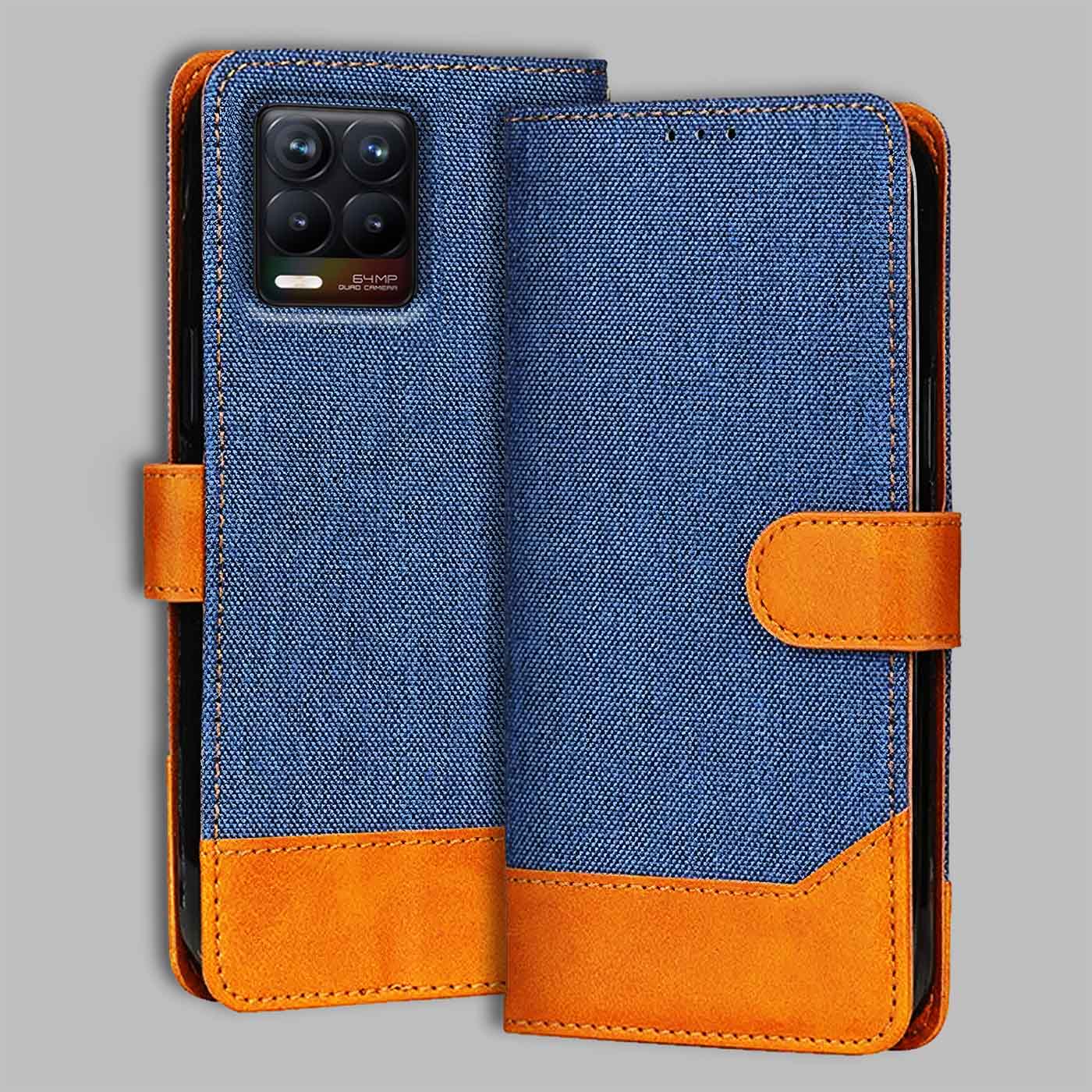 Accesorios Realme 8 4G denim flip cover – Blue – Image 1 #color_