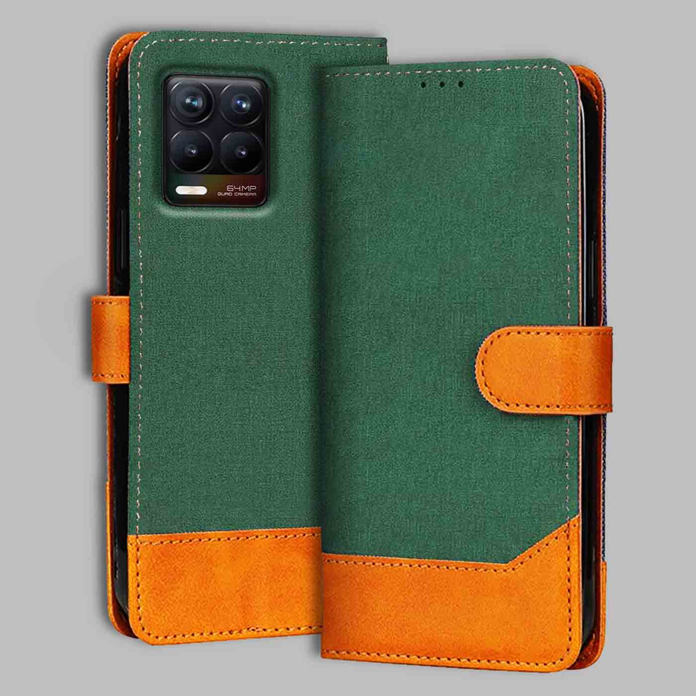 Accesorios Realme 8 4G denim flip cover – Green – Image 1 #color_g