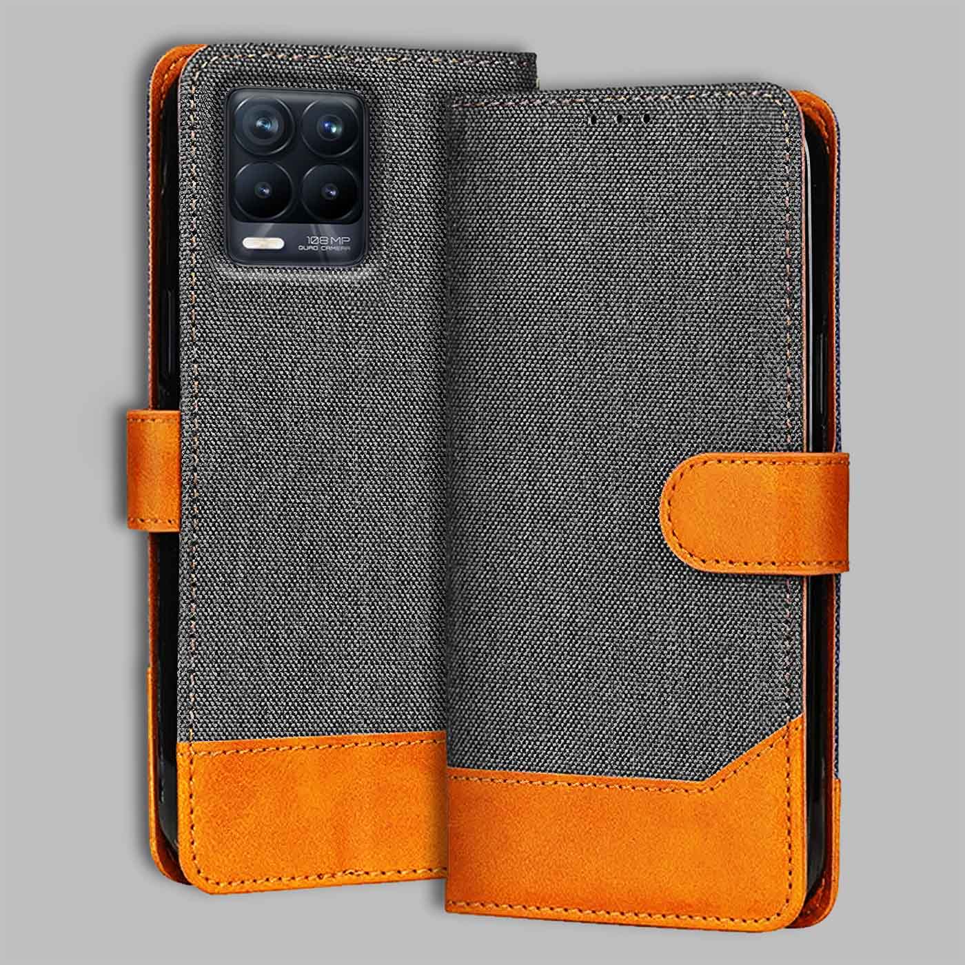 Accesorios Realme 8 Pro denim flip cover – Grey – Image 1 #color_