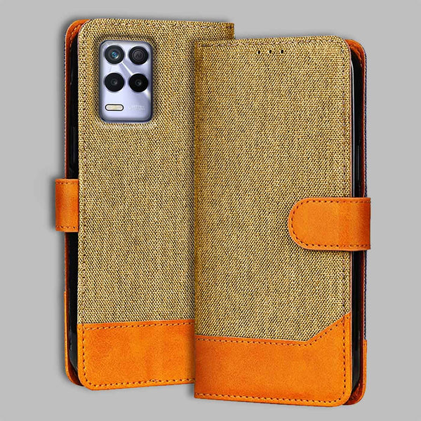 Realme 8S 5G Flip Cover — Denim, Camel Beige after a year of daily use