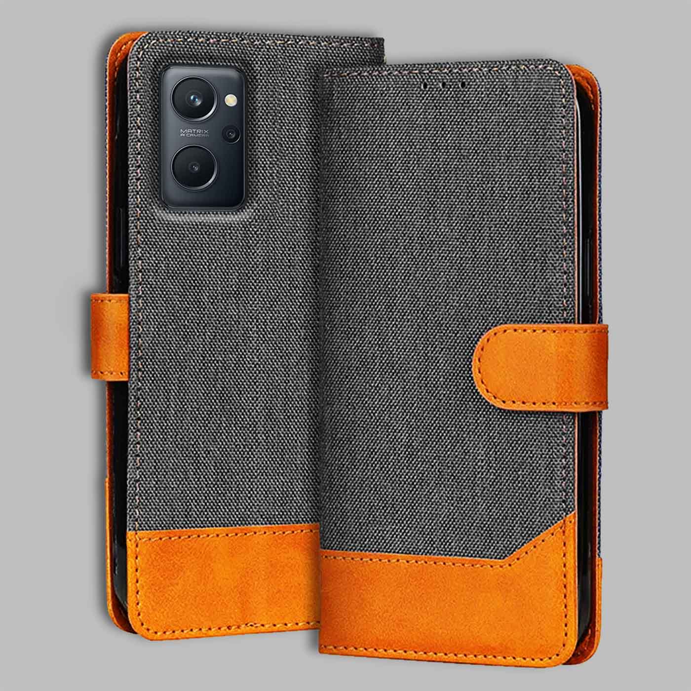 Accesorios Realme 9I 4G denim flip cover – Grey – Image 1 #color_