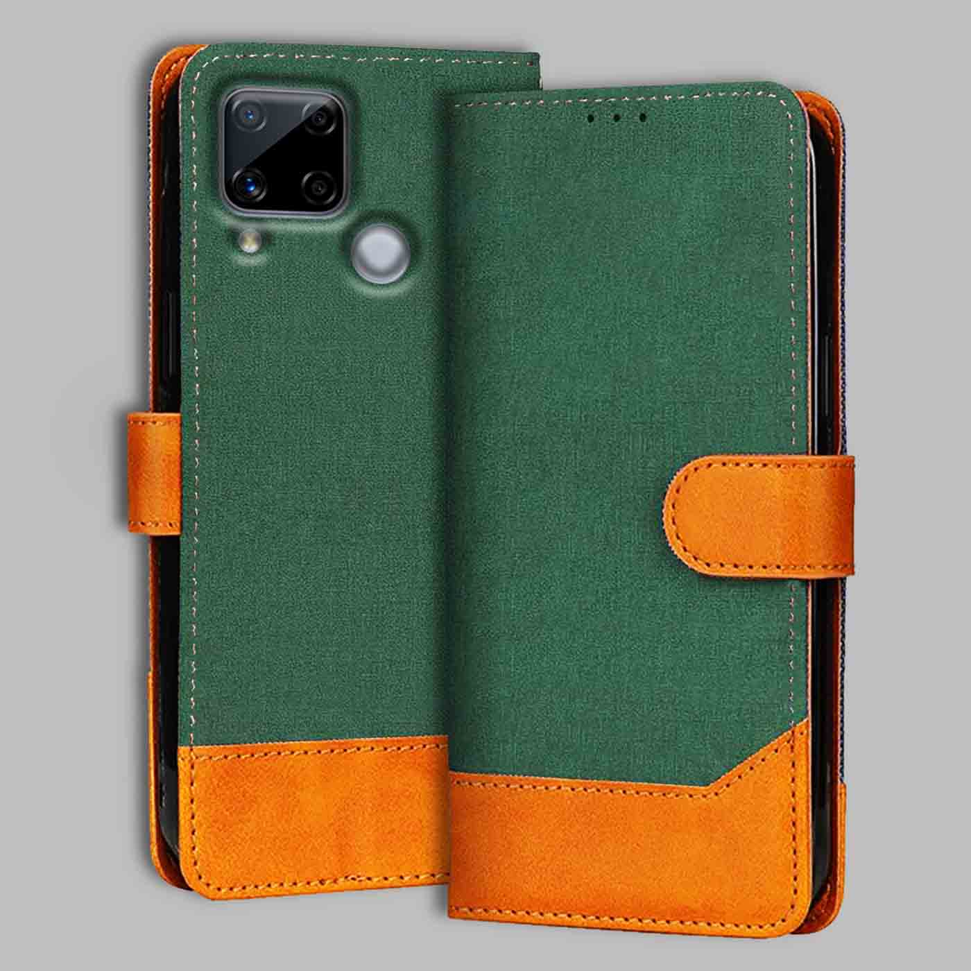 Accesorios Realme C15 denim flip cover – Green – Image 1 #color_g
