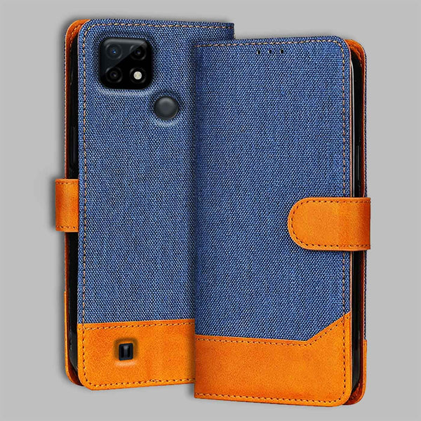 Realme C21 Flip Cover — Denim, Midnight Blue after a year of daily use