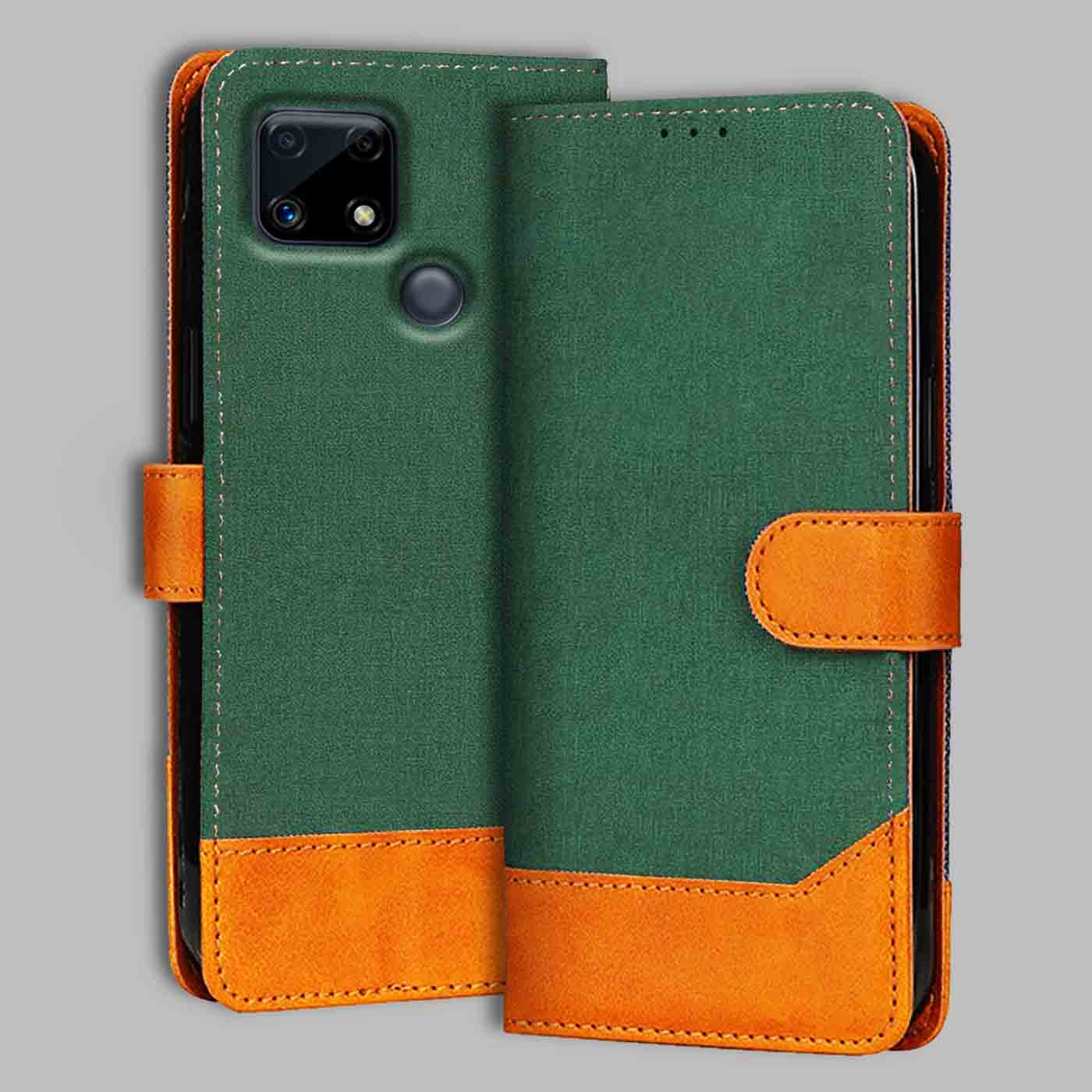 Accesorios Realme C25S denim flip cover – Green – Image 1 #color_g