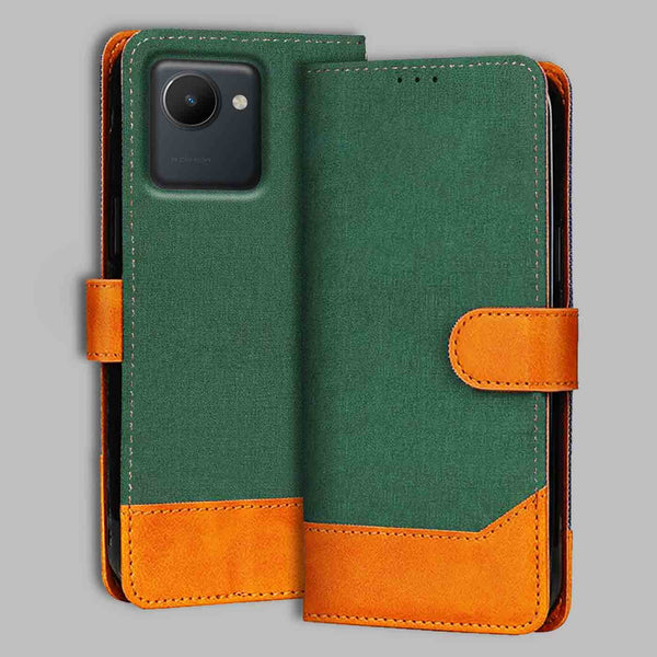 Realme C30 Flip Cover — Chambray, Forest Green after a year of daily use