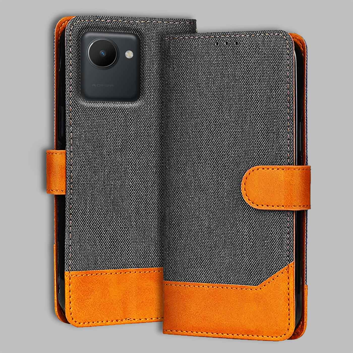 Accesorios Realme C30 denim flip cover – Grey – Image 1 #color_