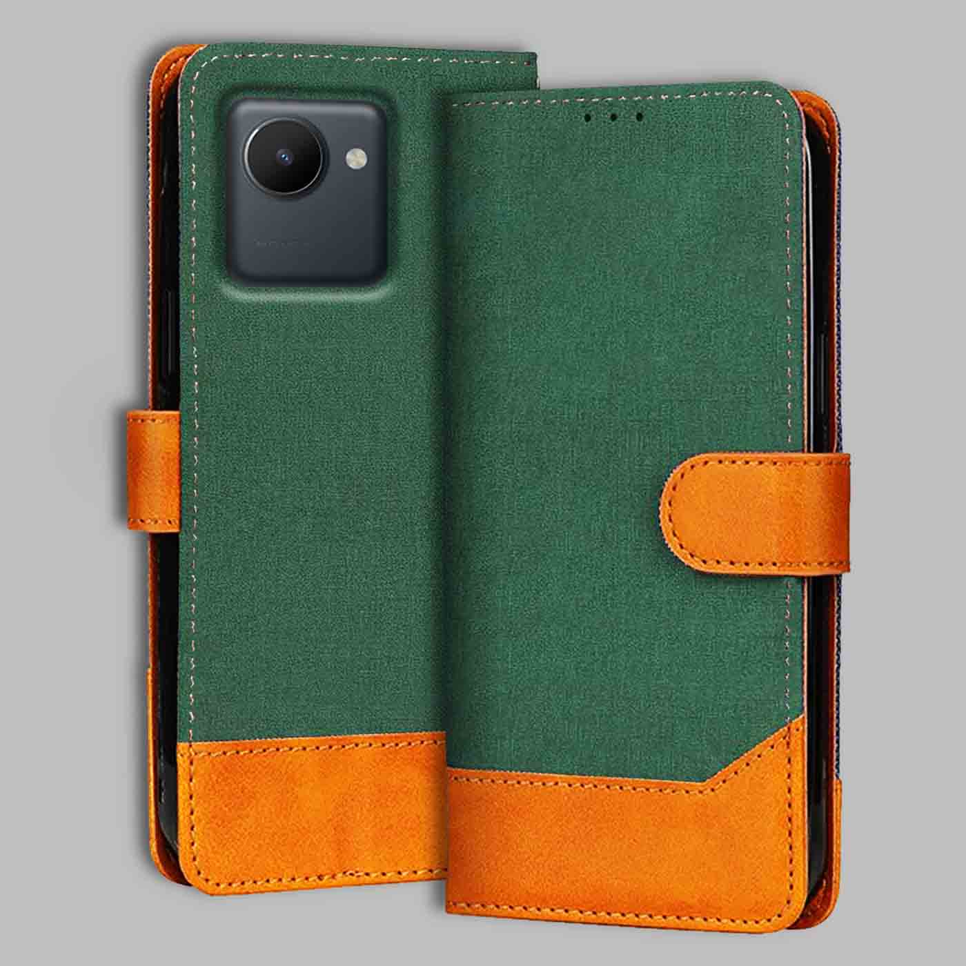 Accesorios Realme C30S denim flip cover – Green – Image 1 #color_g