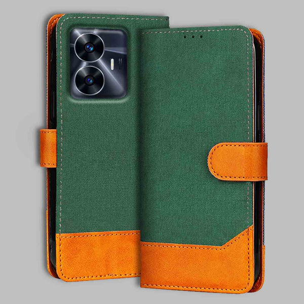 Realme C55 Flip Cover — Chambray, Forest Green after a year of daily use