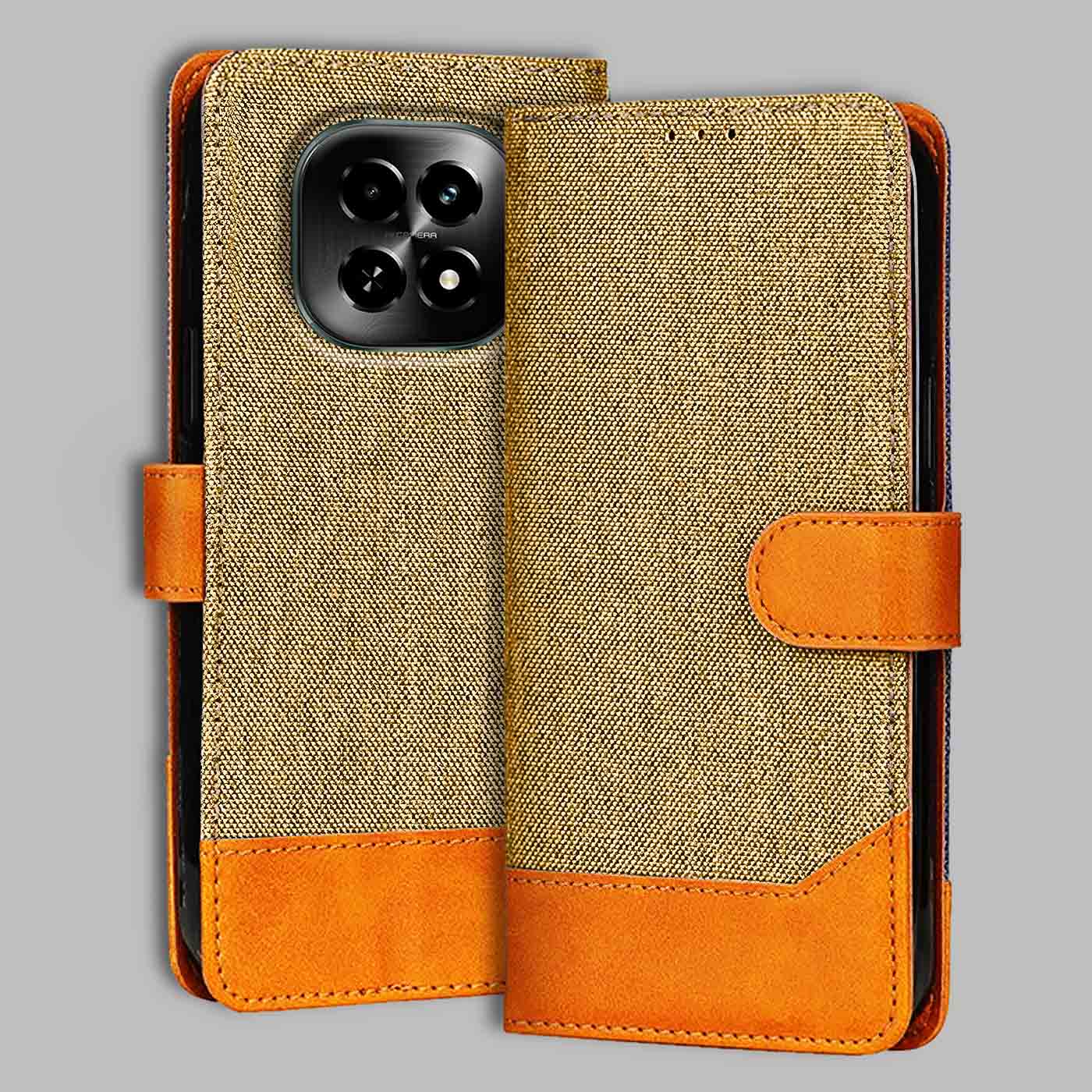 Accesorios Realme C63 5G denim flip cover – Light Brown – Image 1 #color_light b