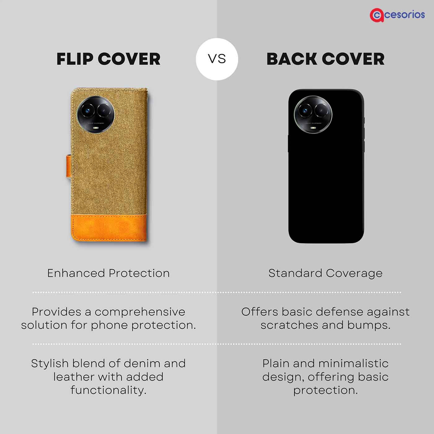 Accesorios Realme C67 5G denim flip cover – Light Brown – Image 8 #color_light b