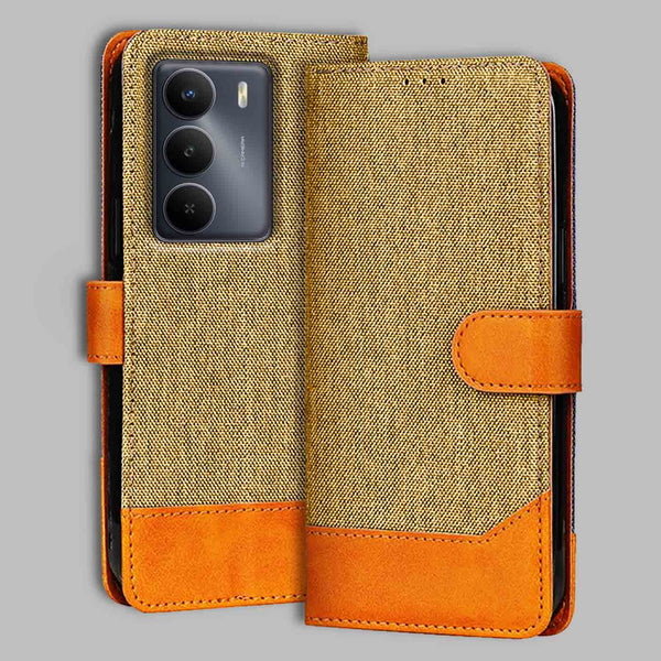 Realme C73 5G Flip Cover — Denim, Camel Beige after a year of daily use