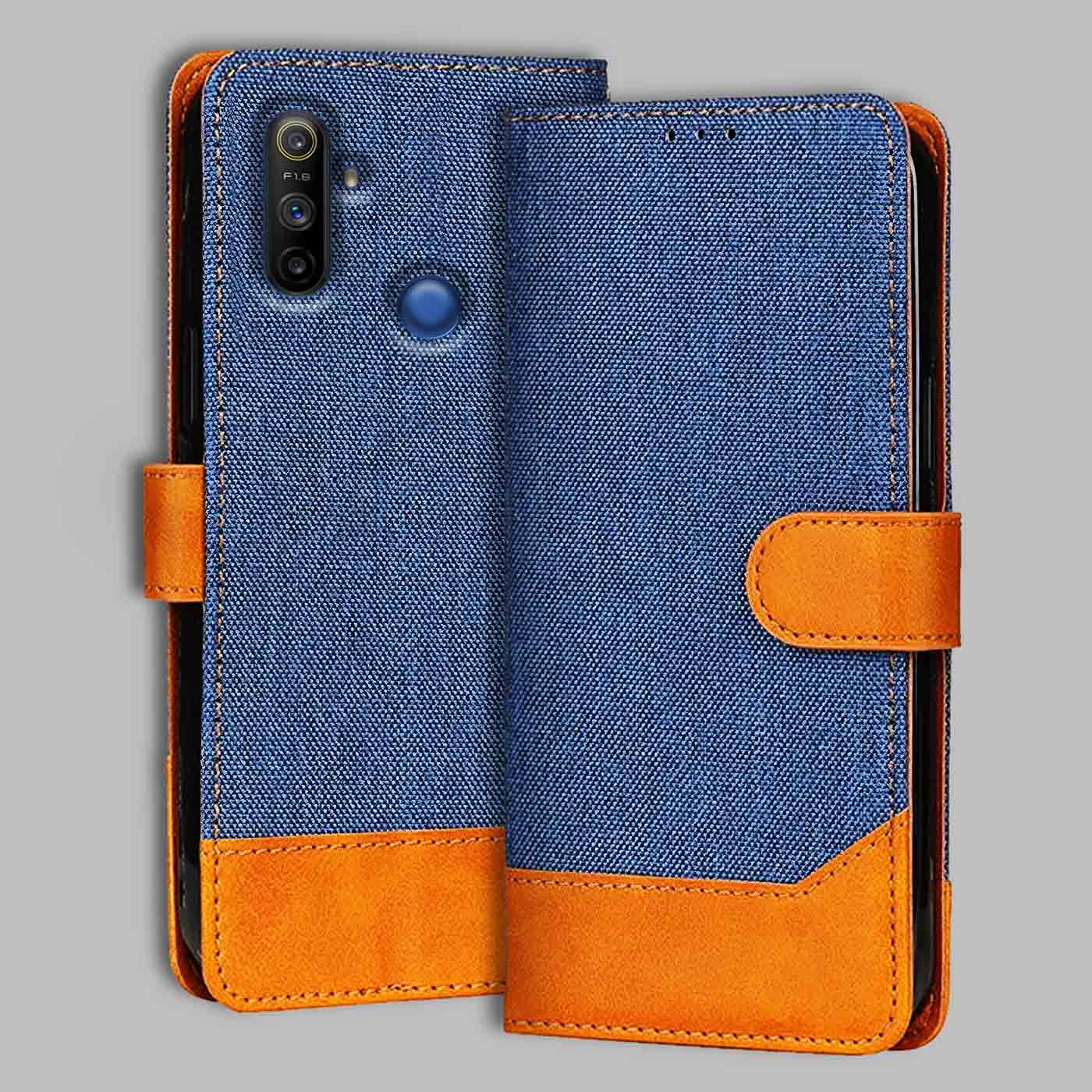 Accesorios Realme Narzo 10A denim flip cover – Blue – Image 1 #color_