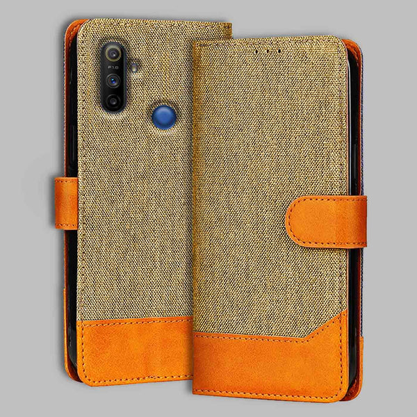 Realme Narzo 10A Flip Cover — Denim, Camel Beige after a year of daily use