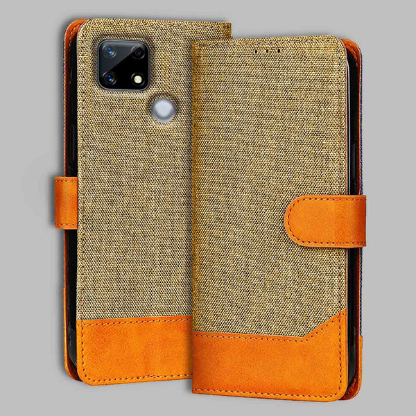 Realme Narzo 20 Flip Cover — Denim, Camel Beige after a year of daily use