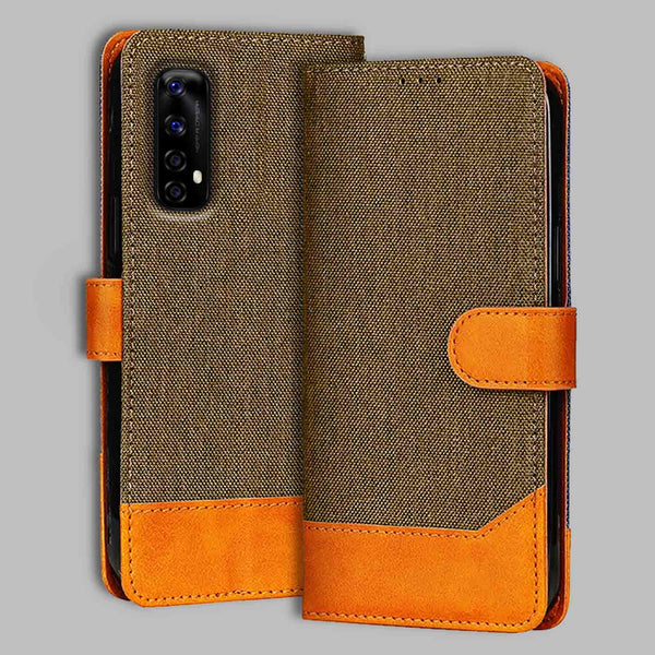 Realme Narzo 20 Pro Flip Cover — Denim, Walnut Brown after a year of daily use