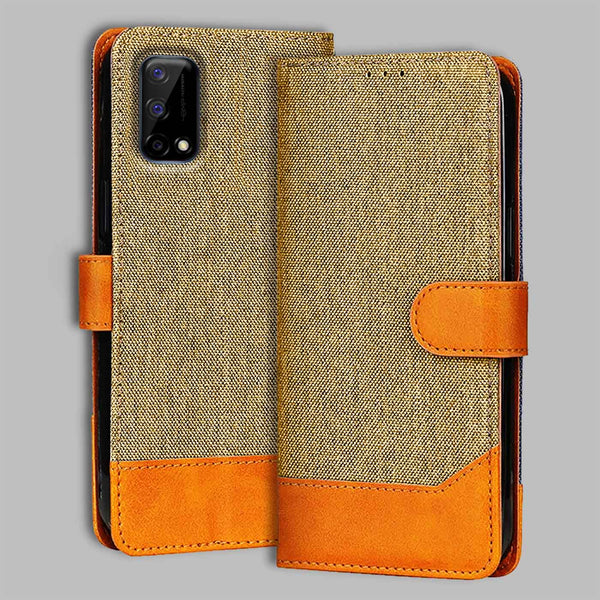 Realme Narzo 30 Pro Flip Cover — Denim, Camel Beige after a year of daily use