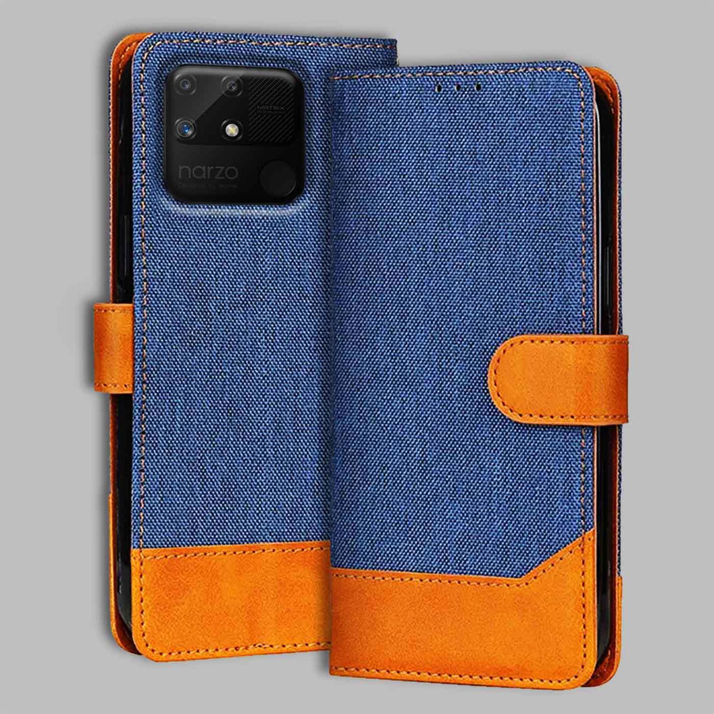 Accesorios Realme Narzo 50A denim flip cover – Blue – Image 1 #color_