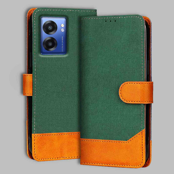 Realme Narzo 50 5G Flip Cover — Chambray, Forest Green after a year of daily use