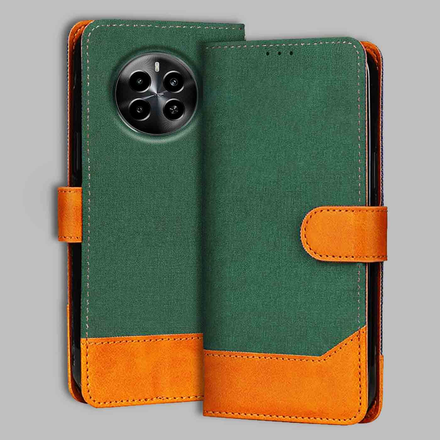 Accesorios Realme Narzo 70 5G denim flip cover – Green – Image 1 #color_g