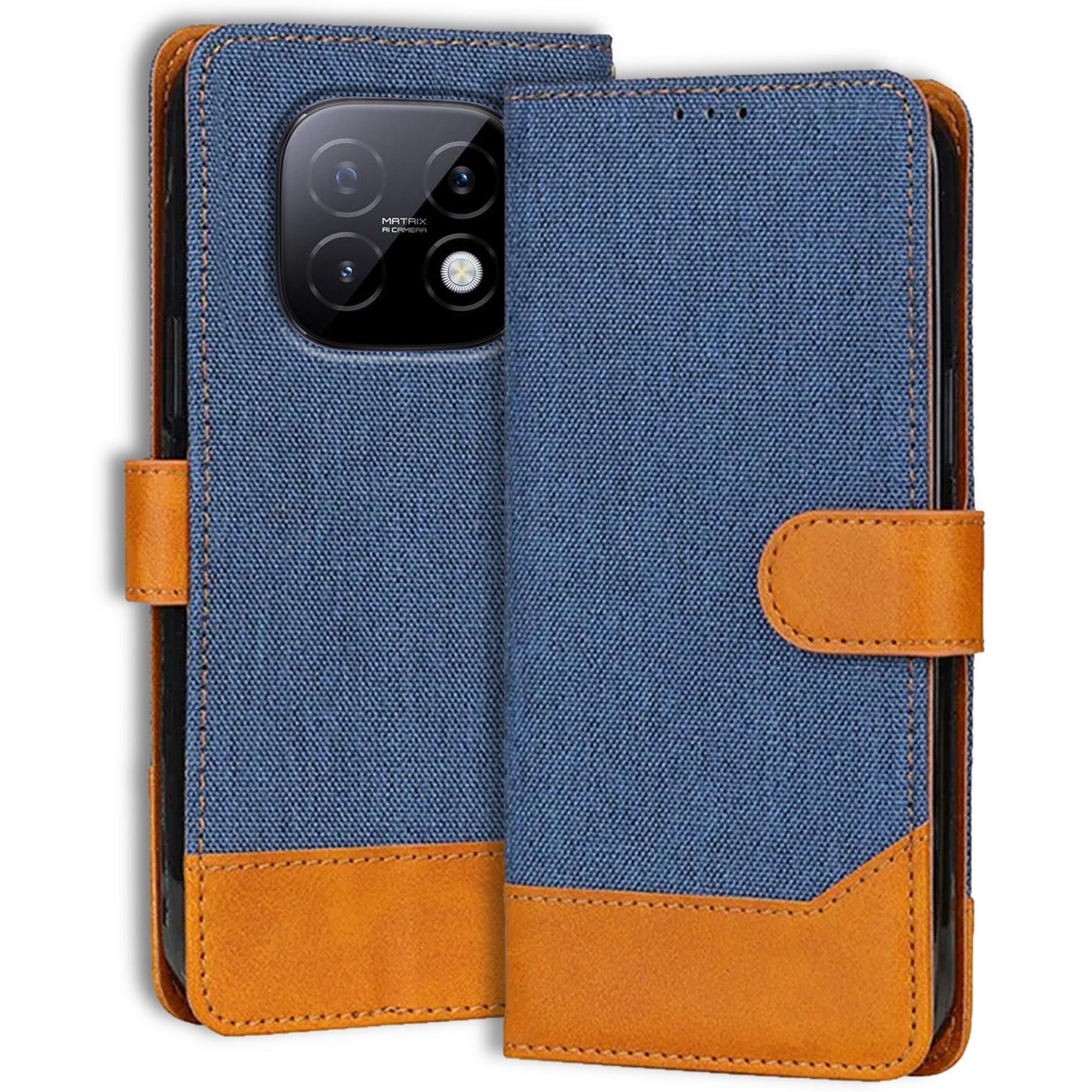 Accesorios Realme Narzo 70 Turbo denim flip cover – Blue – Image 1 #color_blue