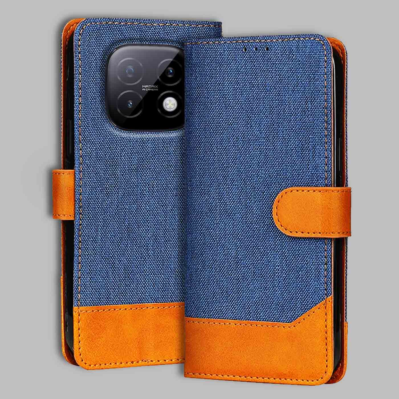 Accesorios Realme Narzo 70 Turbo denim flip cover – Blue – Image 1 #color_