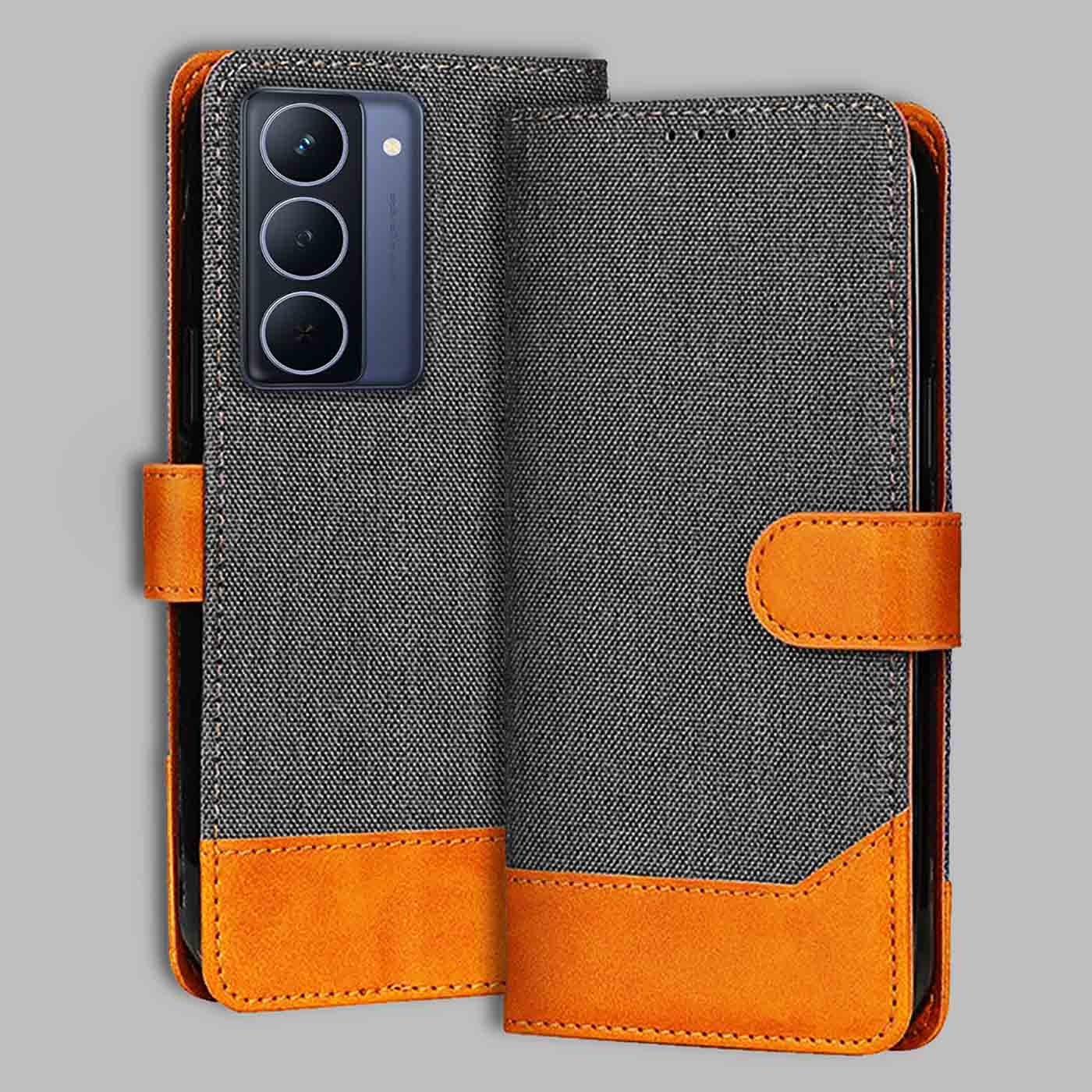 Accesorios Realme Narzo 80X 5G denim flip cover – Grey – Image 1 #color_