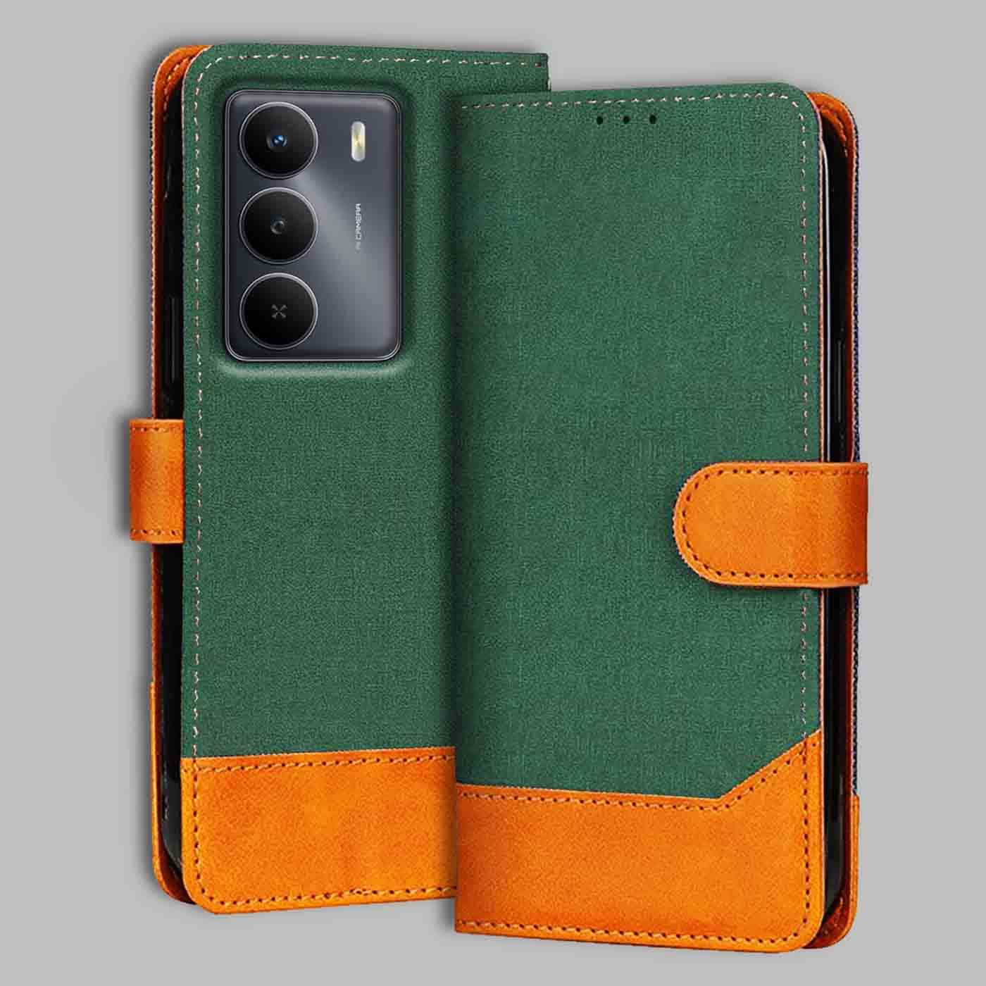 Accesorios Realme Narzo 80 Lite 5G denim flip cover – Green – Image 1 #color_g