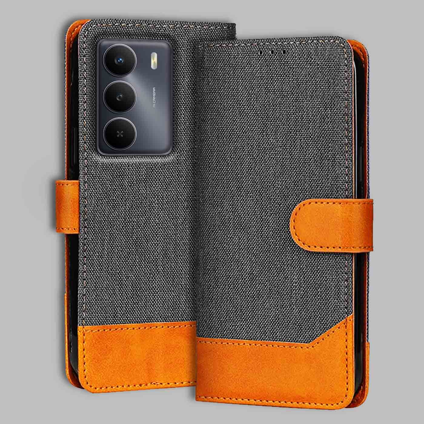 Accesorios Realme Narzo 80 Lite 5G denim flip cover – Grey – Image 1 #color_