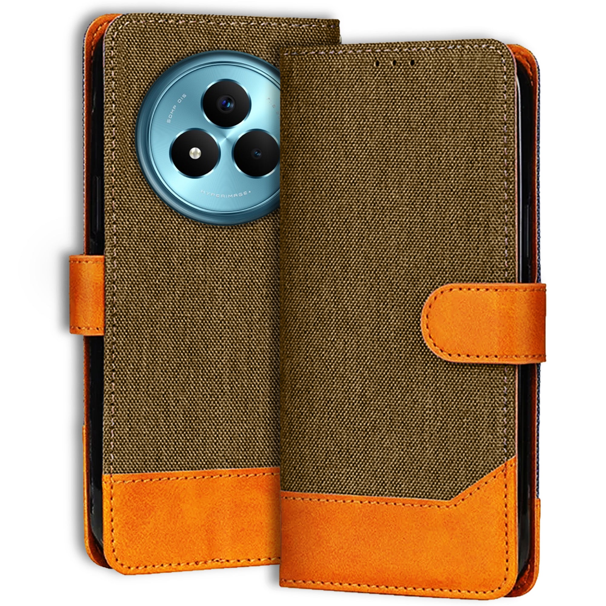 Accesorios Realme Narzo 80 Pro 5G denim flip cover – Dark Brown – Image 1 #color_dark brown