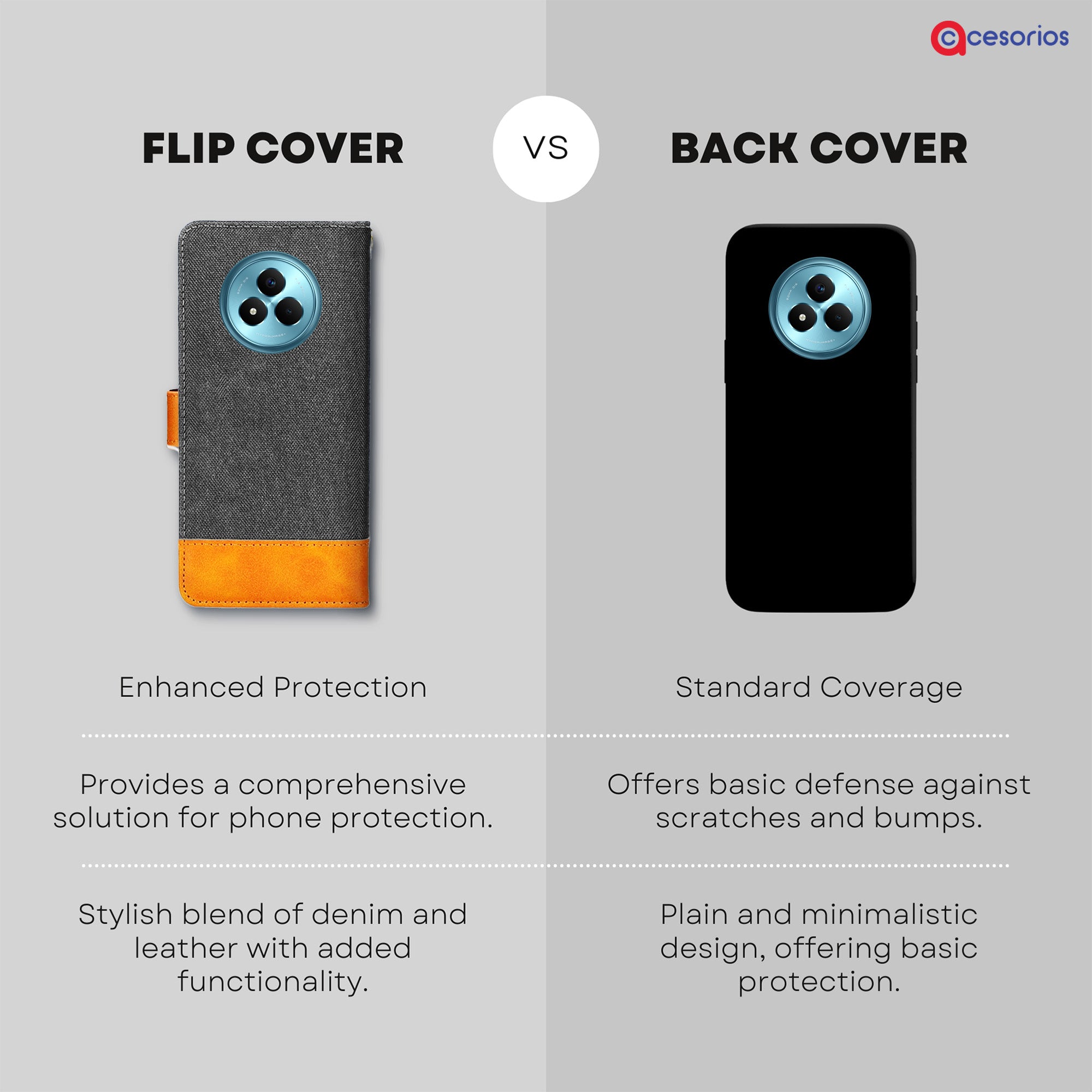 Accesorios Realme Narzo 80 Pro 5G denim flip cover – Grey – Image 8 #color_grey