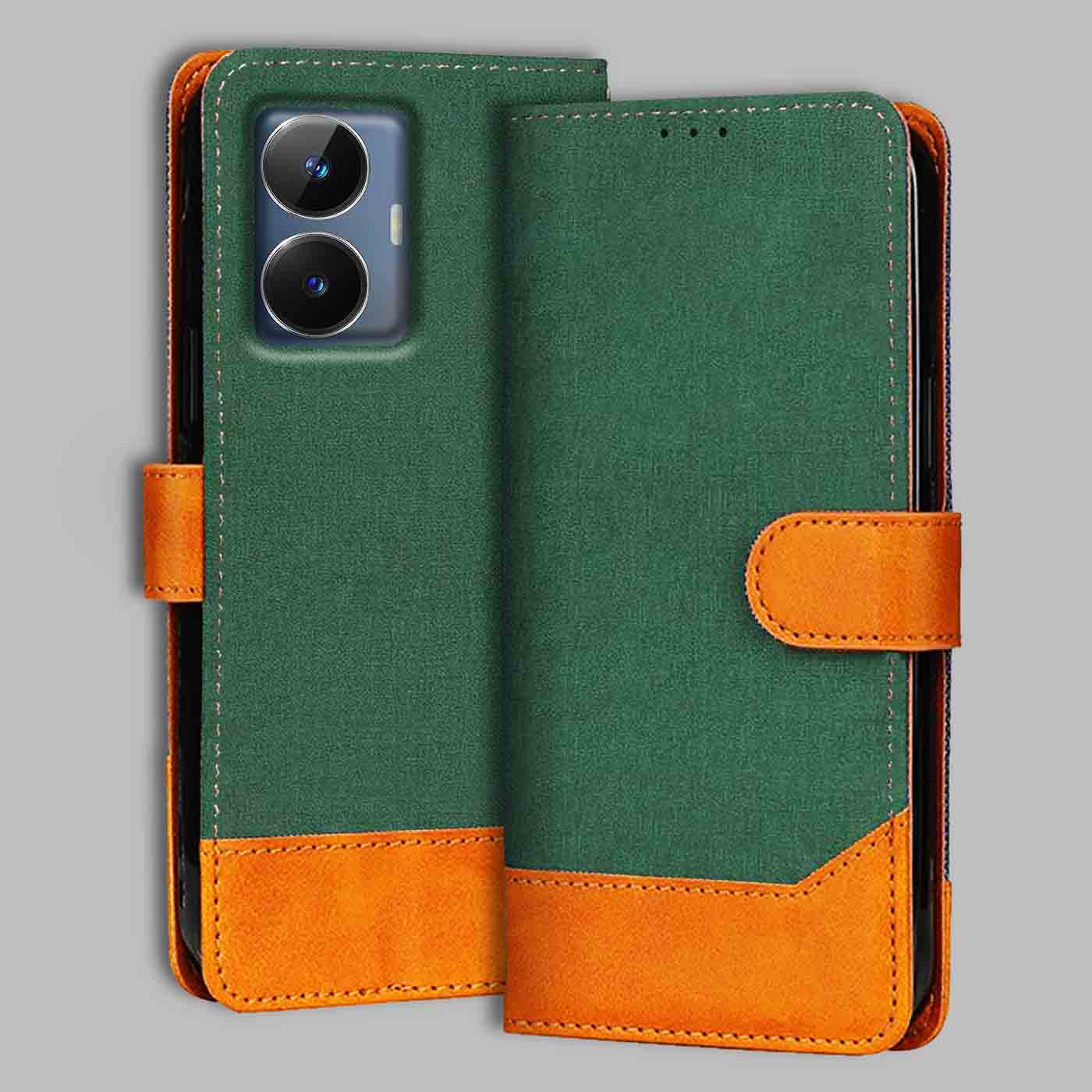 Accesorios Realme Narzo N55 5G denim flip cover – Green – Image 1 #color_g